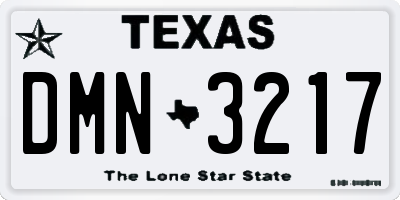 TX license plate DMN3217