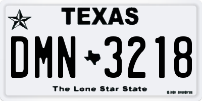 TX license plate DMN3218