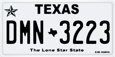 TX license plate DMN3223