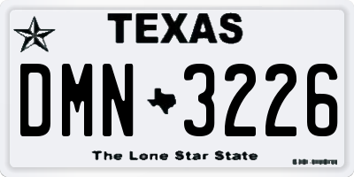 TX license plate DMN3226