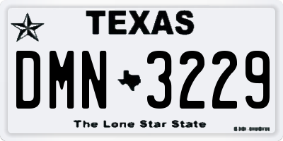 TX license plate DMN3229
