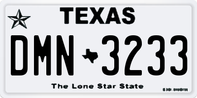 TX license plate DMN3233
