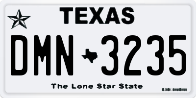 TX license plate DMN3235