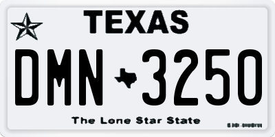 TX license plate DMN3250
