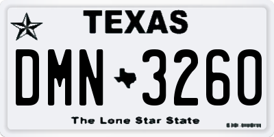 TX license plate DMN3260