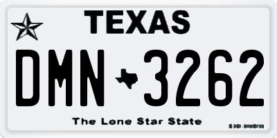 TX license plate DMN3262