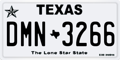 TX license plate DMN3266