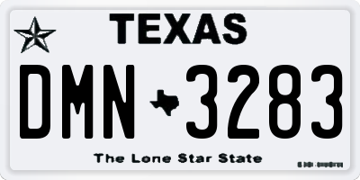 TX license plate DMN3283