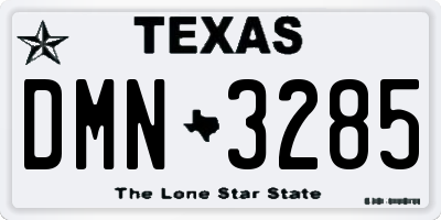 TX license plate DMN3285