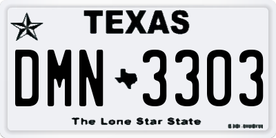 TX license plate DMN3303