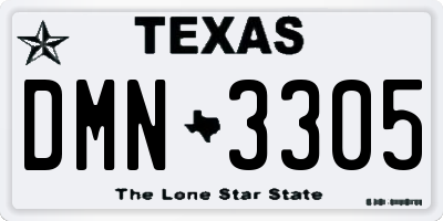 TX license plate DMN3305