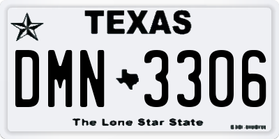 TX license plate DMN3306