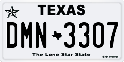 TX license plate DMN3307