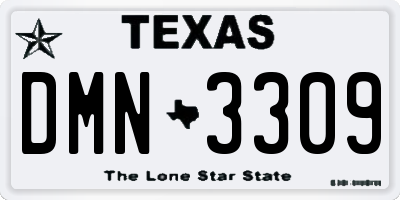 TX license plate DMN3309