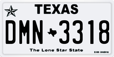 TX license plate DMN3318