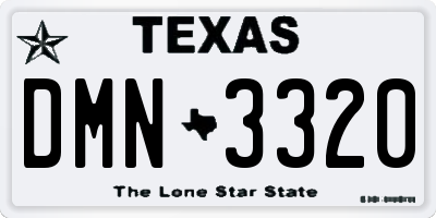 TX license plate DMN3320