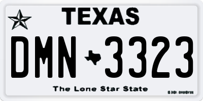 TX license plate DMN3323