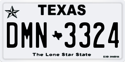 TX license plate DMN3324