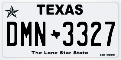 TX license plate DMN3327