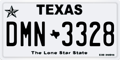 TX license plate DMN3328