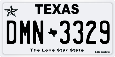 TX license plate DMN3329