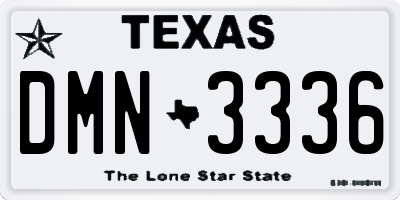 TX license plate DMN3336