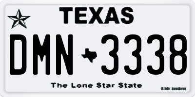 TX license plate DMN3338