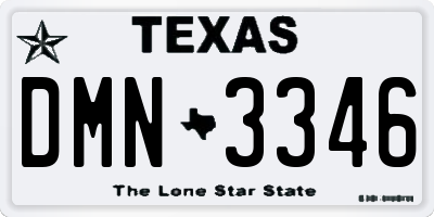 TX license plate DMN3346