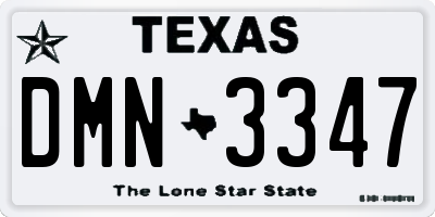 TX license plate DMN3347