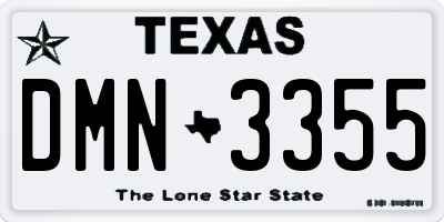 TX license plate DMN3355