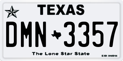 TX license plate DMN3357