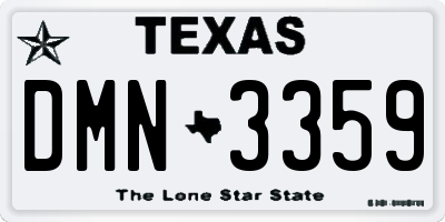 TX license plate DMN3359