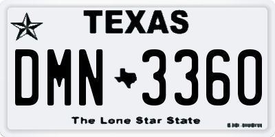 TX license plate DMN3360
