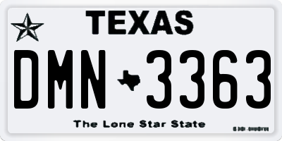 TX license plate DMN3363