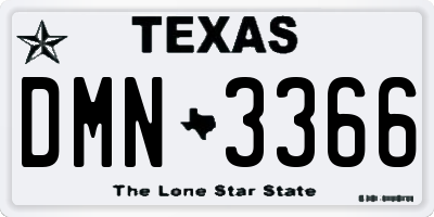 TX license plate DMN3366