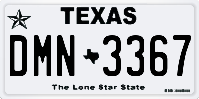 TX license plate DMN3367