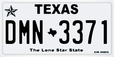 TX license plate DMN3371