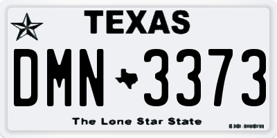 TX license plate DMN3373