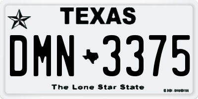 TX license plate DMN3375