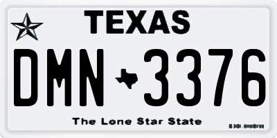 TX license plate DMN3376