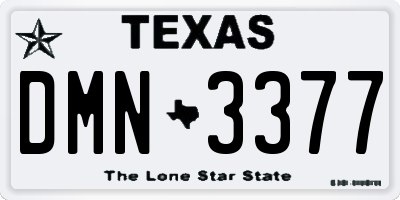 TX license plate DMN3377