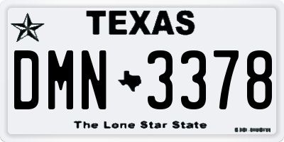 TX license plate DMN3378