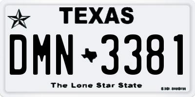 TX license plate DMN3381