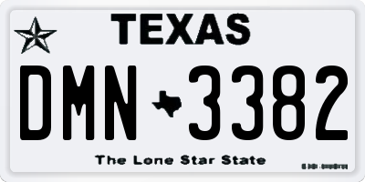 TX license plate DMN3382