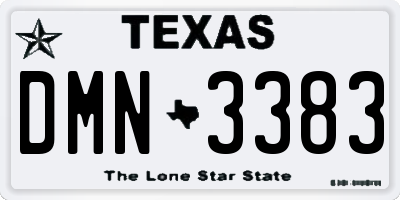 TX license plate DMN3383