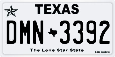 TX license plate DMN3392