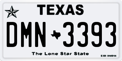 TX license plate DMN3393
