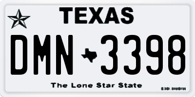 TX license plate DMN3398