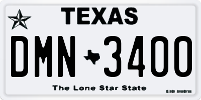 TX license plate DMN3400