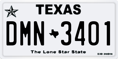 TX license plate DMN3401